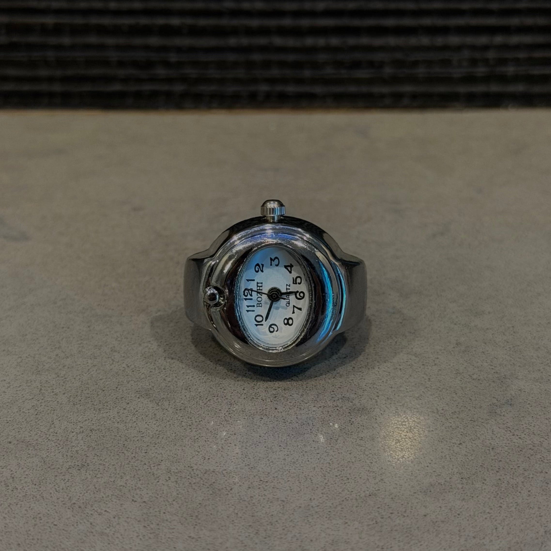 Silver Watch Ring (White)