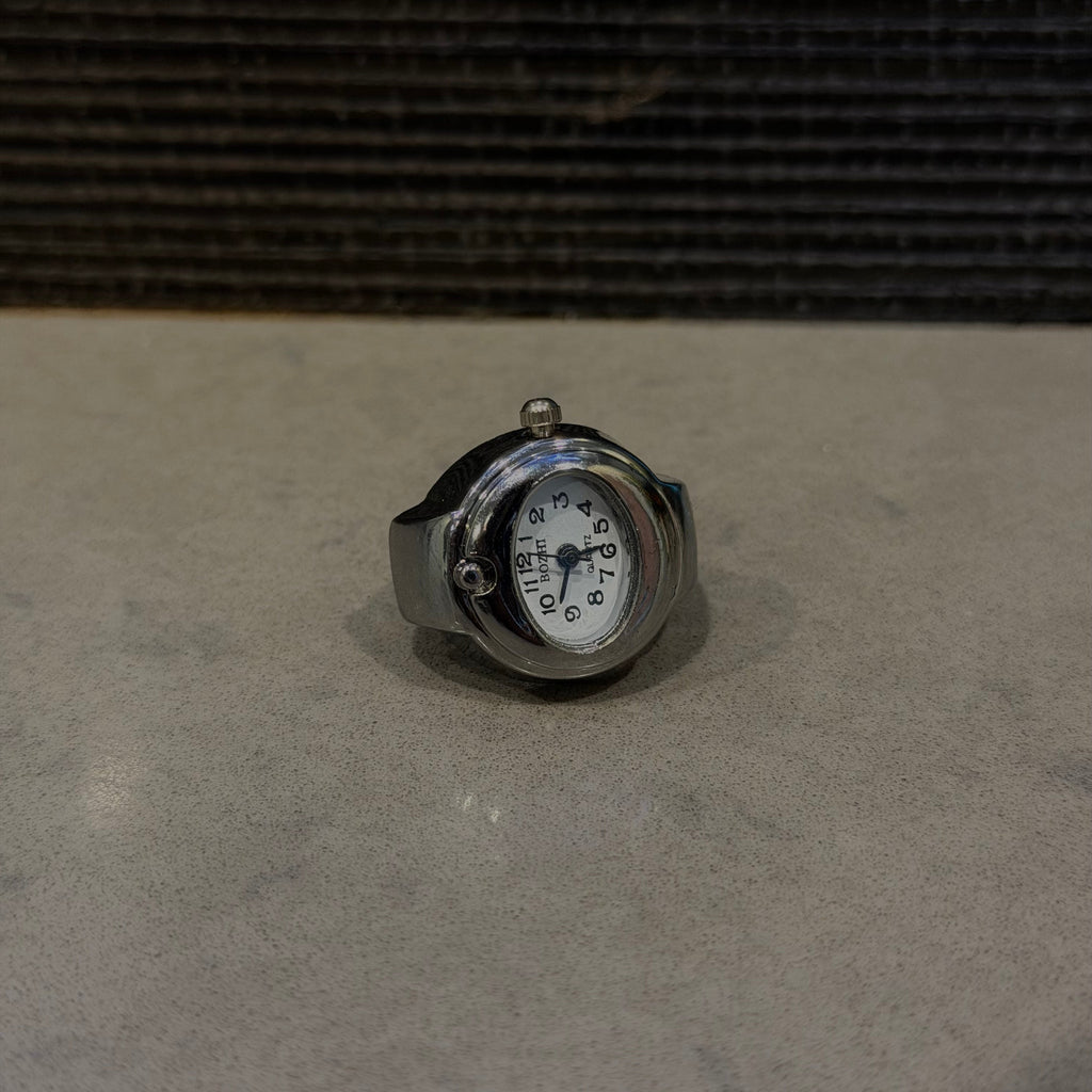 Silver Watch Ring (White)