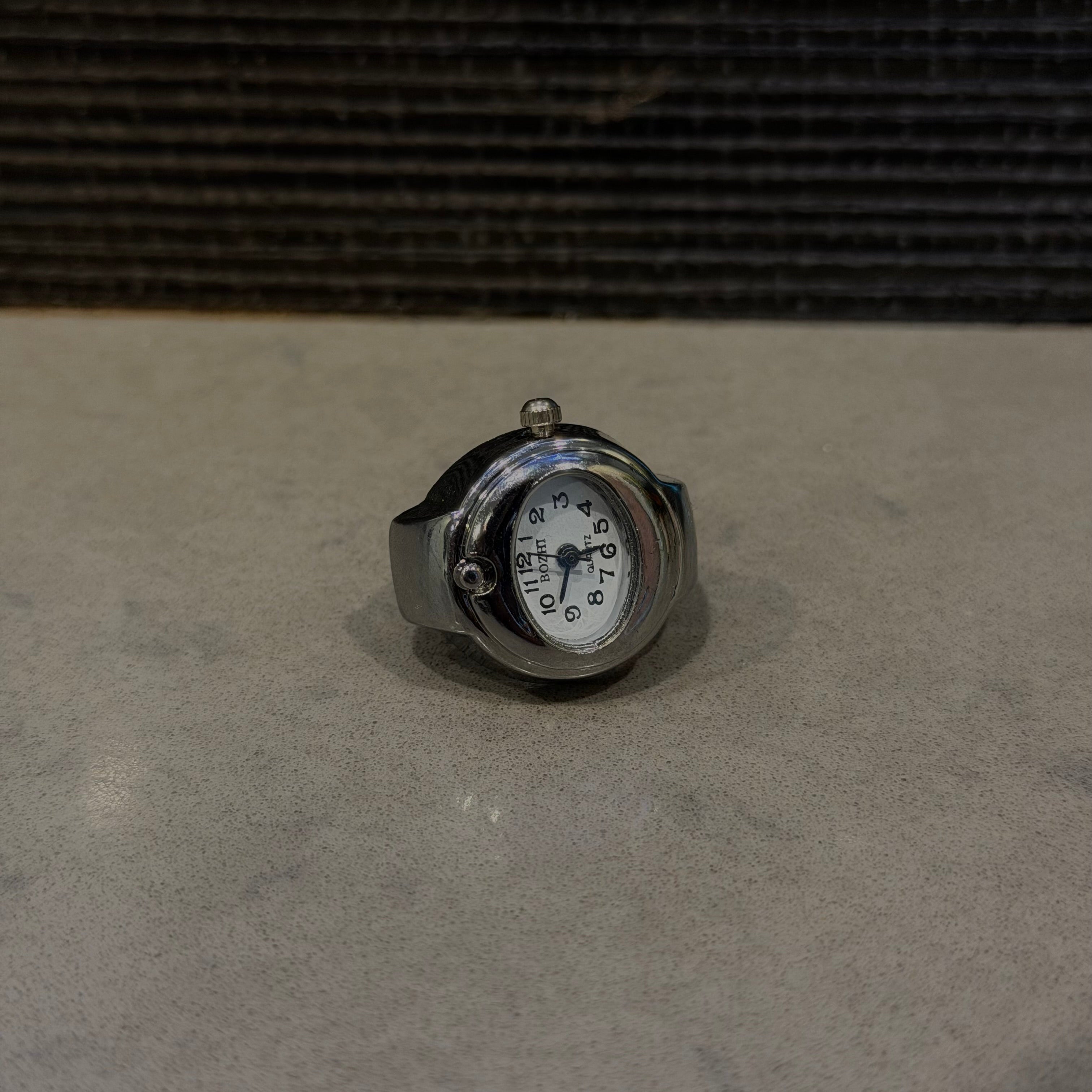 Silver Watch Ring (White)
