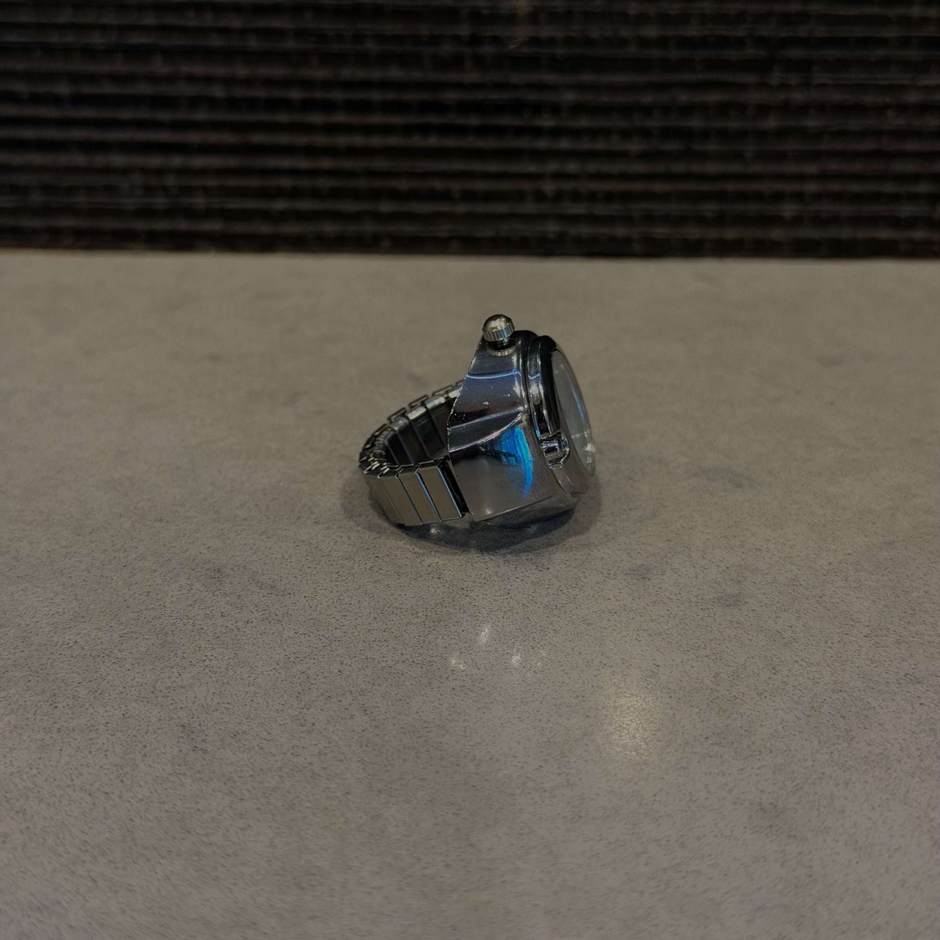 Silver Watch Ring (Red)
