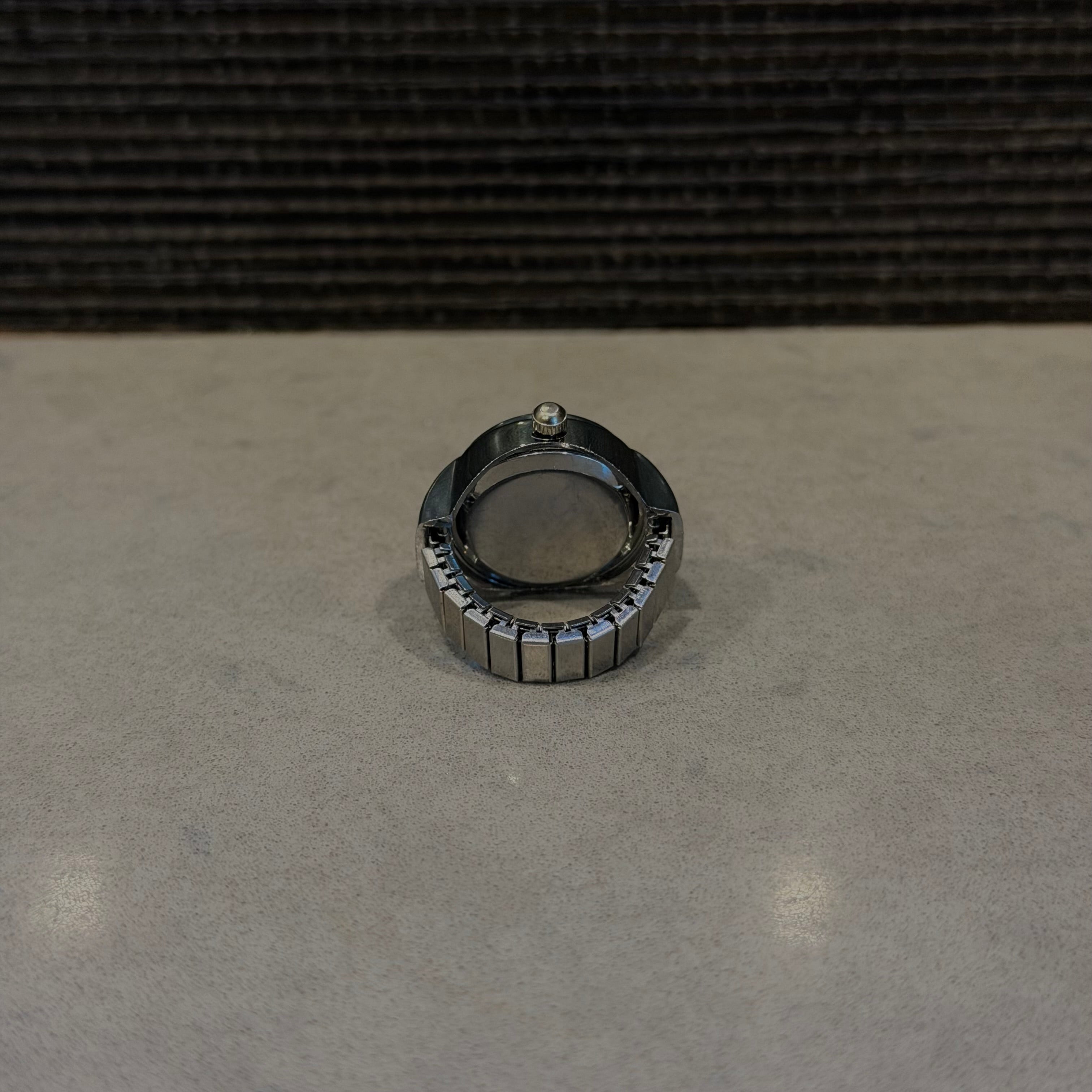 Silver Watch Ring (White)