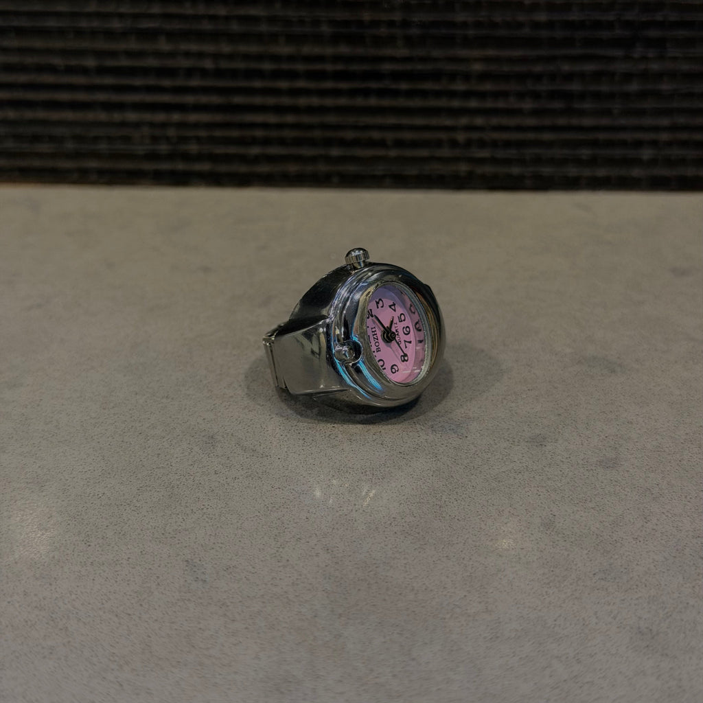 Silver Watch Ring (Pink)